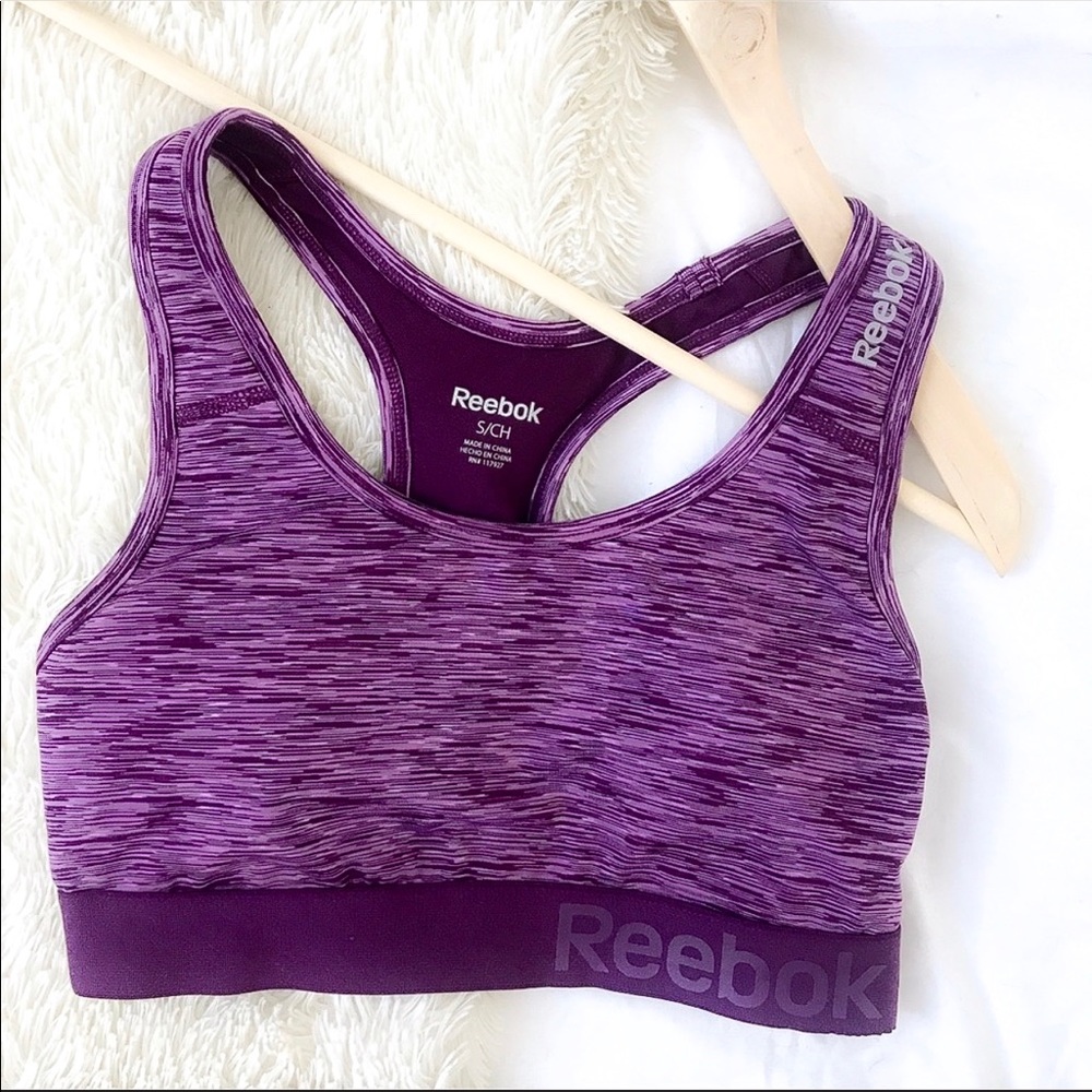 Purple Reebok Space Dyed Sports Bra